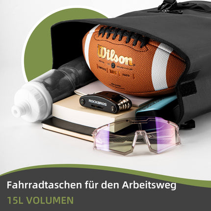ROCKBROS Wasserdicht Fahrrad Gepäckträgertasche mit Schultergurt hinten 15L (Fahrradtaschen) kaufen bei Linkreich – Jetzt entdecken!