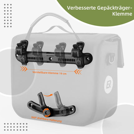 ROCKBROS Wasserdicht Fahrrad Gepäckträgertasche mit Schultergurt hinten 15L (Fahrradtaschen) kaufen bei Linkreich – Jetzt entdecken!