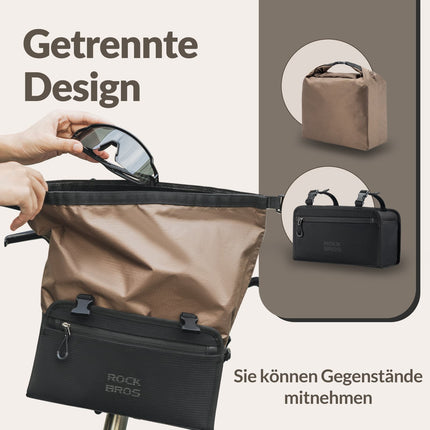 ROCKBROS Wasserdicht Lenkertasche Abnehmbar Fahrradkorb ca.5,5L (Fahrradtaschen) kaufen bei Linkreich – Jetzt entdecken!