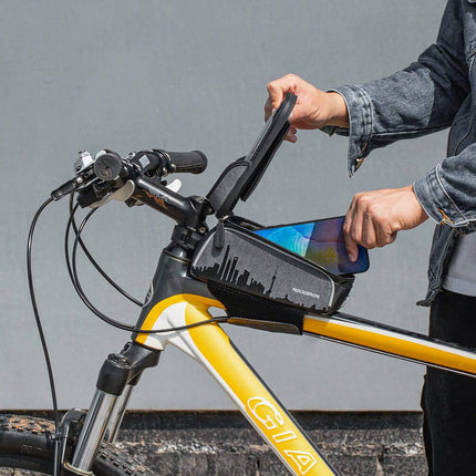 ROCKBROS wasserdicht Oberrohrtasche mit Touchscreen für Handy bis zu 6,5"