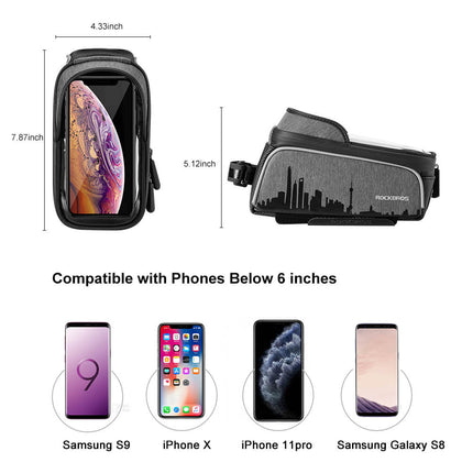 ROCKBROS wasserdicht Oberrohrtasche mit Touchscreen für Handy bis zu 6,5" (Fahrradtaschen) kaufen bei Linkreich – Jetzt entdecken!