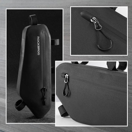 ROCKBROS 4L Wasserabweisend Rahmentasche Dreiecktasche Schwarz