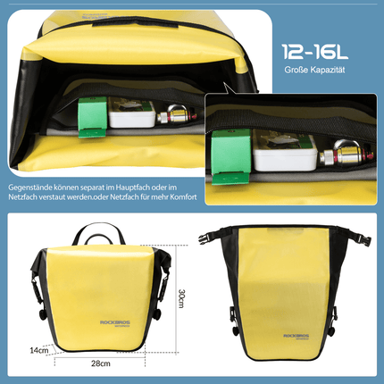 ROCKBROS Wasserdichte Gepäckträgertasche 12 - 16L (Fahrradtaschen) kaufen bei Linkreich – Jetzt entdecken!