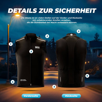 ROCKBROS Windweste Radsport Warnweste Ärmellose (Fahrradjacke) kaufen bei Linkreich – Jetzt entdecken!
