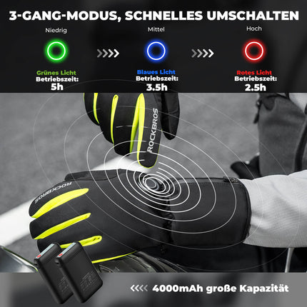 ROCKBROS Winter Beheizte Fahrradhandschuhe Touchscreen Handschuhe M - 2XL (Fahrradhandschuhe) kaufen bei Linkreich – Jetzt entdecken!