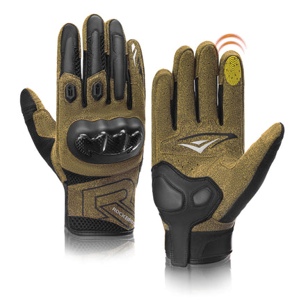 ROCKBROS Winter Fahrradhandschuhe Atmungsaktiv Schlagfest Touchscreen Braun (Fahrradhandschuhe) kaufen bei Linkreich – Jetzt entdecken!