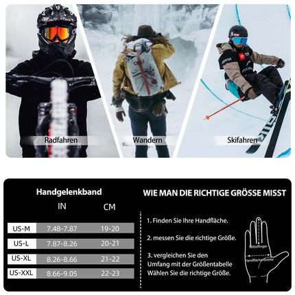 ROCKBROS Winter Fahrradhandschuhe Warm für Fahrrad Laufen Fitness Unisex