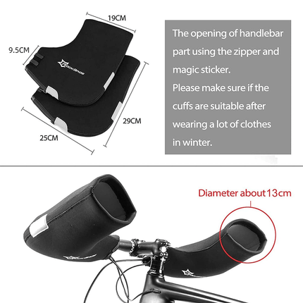 ROCKBROS Winter Lenkerstulpen Winddicht Handschuhe Schwarz (Lenkerstulpe) kaufen bei Linkreich – Jetzt entdecken!