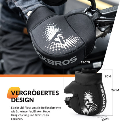 ROCKBROS Winter Lenkerstulpen Winddicht Motorrad Handschuhe Schwarz (Lenkerstulpe) kaufen bei Linkreich – Jetzt entdecken!