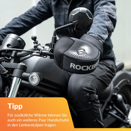 ROCKBROS Winter Lenkerstulpen Winddicht Motorrad Handschuhe Schwarz (Lenkerstulpe) kaufen bei Linkreich – Jetzt entdecken!