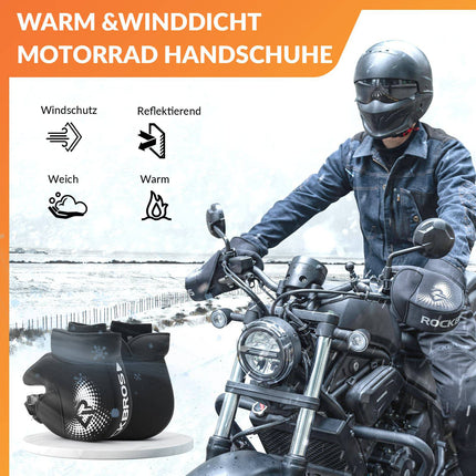 ROCKBROS Winter Lenkerstulpen Winddicht Motorrad Handschuhe Schwarz (Lenkerstulpe) kaufen bei Linkreich – Jetzt entdecken!
