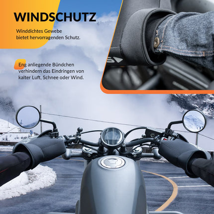 ROCKBROS Winter Lenkerstulpen Winddicht Motorrad Handschuhe Schwarz (Lenkerstulpe) kaufen bei Linkreich – Jetzt entdecken!