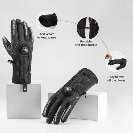 ROCKBROS Winter Skihandschuhe Touchscreen - Design Winddicht Unisex (Fahrradhandschuhe) kaufen bei Linkreich – Jetzt entdecken!