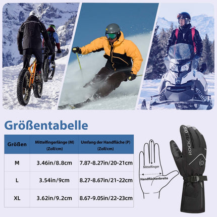 ROCKBROS Winter Skihandschuhe Wiederaufladbare Beheizte Handschuhe Schwarz (Fahrradhandschuhe) kaufen bei Linkreich – Jetzt entdecken!