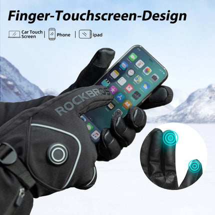 ROCKBROS Winter Skihandschuhe Wiederaufladbare Beheizte Handschuhe Schwarz (Fahrradhandschuhe) kaufen bei Linkreich – Jetzt entdecken!