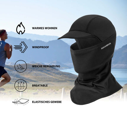 ROCKBROS Winter Sturmhaube Balaclava Warm Sturmmaske Unisex Schwarz (Sturmhaube & Gesichtsmaske) kaufen bei Linkreich – Jetzt entdecken!
