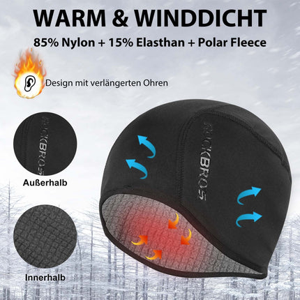 ROCKBROS Wintermütze Warm Strickmütze für Radfahren & Skifahren Schwarz (Fahrrad Mütze) kaufen bei Linkreich – Jetzt entdecken!