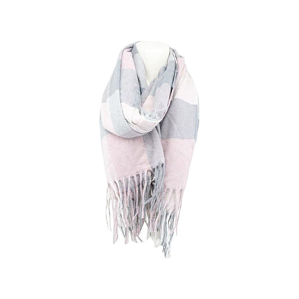 Winter Damen Schal » Cashmera Soft » Winterschal Karo Muster » Damenschal » Fransenschal 180 x 65 cm