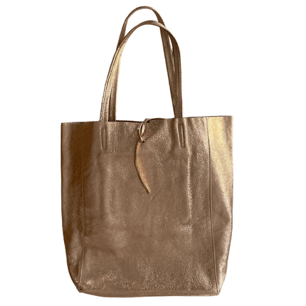Leder Shopper mit Innentasche Rosegold