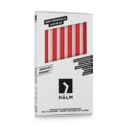 Rote Glasstrohhalme 6x 20cm Gerade (Glastrinkhalme) kaufen bei Linkreich – Jetzt entdecken!