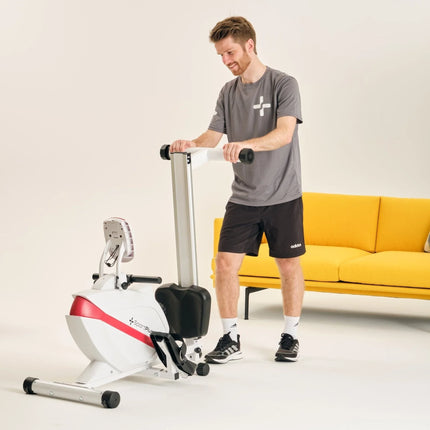 Magnetisches Rudergerät | 8 manuelle Widerstandsstufen | klappbar | weiß