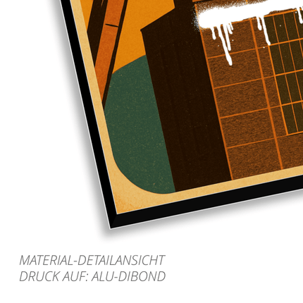SEO. „Ruhrpott - Kind“ – 70er Style - Metall - Alu Dibond (4 mm) Linkreich