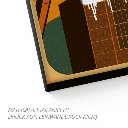 SEO. „Ruhrpott - Kind“ – 70er Style - Leinwand (2 cm) Linkreich