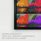 Gerahmte Leinwand mit Schattenfuge (3 cm) / 20 x 20 cm / ohne Aufhängeset - Mattschwarzer Schweberahmen