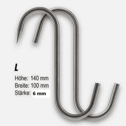 SEO. S - Haken Fleischhaken - Räuchernhaken - Verzinkt - verschiedene Varianten - L - Flach Linkreich