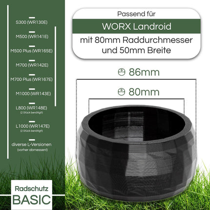 Radschutz für WORX ® Landroid Frontrad M500 M700 usw. Profil! Tuning!