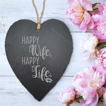 SEO. Schieferherz Happy Wife Happy Life - Linkreich