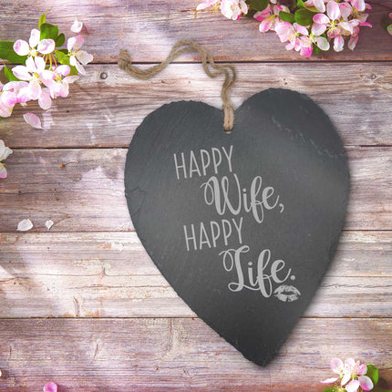 SEO. Schieferherz Happy Wife Happy Life - Linkreich