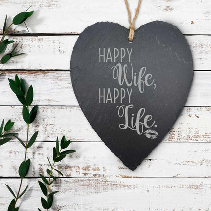 SEO. Schieferherz Happy Wife Happy Life - Linkreich