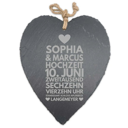 SEO. Schieferherz zur Traumhochzeit mit Gravur - Linkreich