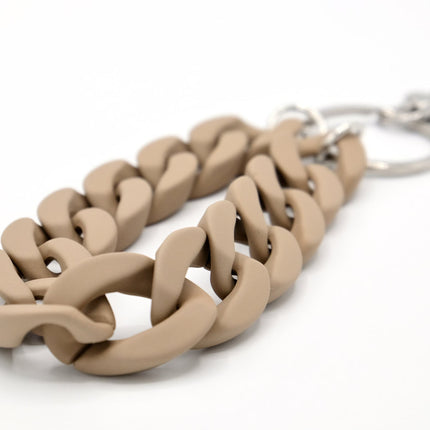 Schlüsselanhänger mit Karabiner "RUBBER EDITION" Beige