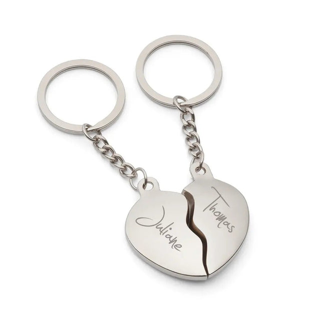 SEO. Schlüsselanhänger Broken Heart in Silber mit Gravur - Linkreich