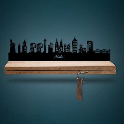 SEO. Schlüsselleiste Holz Skyline Köln - 25 cm Linkreich