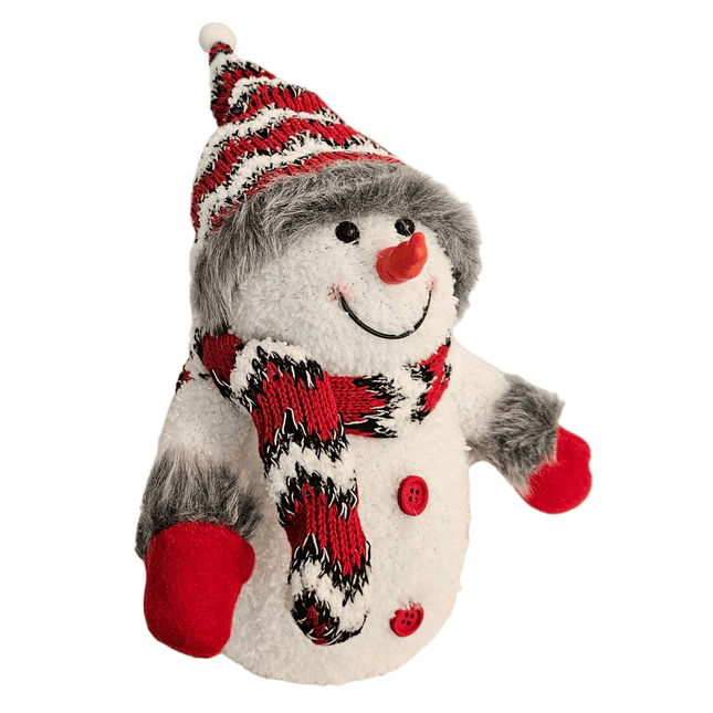 Schneemann mit warmweiß LED Beleuchtung Schal & Mütze rot Weihnachtsdeko H 20 cm (Schneemann) kaufen bei Linkreich – Jetzt entdecken!