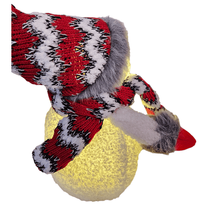 Schneemann mit warmweiß LED Beleuchtung Schal & Mütze rot Weihnachtsdeko H 20 cm (Schneemann) kaufen bei Linkreich – Jetzt entdecken!