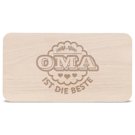 SEO. Schneidebrett Frühstücksbrettchen "Oma ist die Beste" - Linkreich