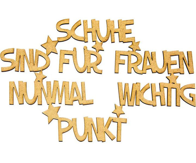 SEO. Schuhe sind für Frauen nunmal wichtig Deko Schriftzug aus Holz - Linkreich