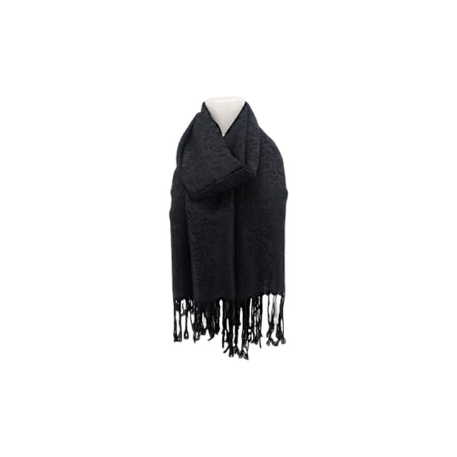 Damen Brokat Schal / Paisley Muster: Fransenschal seidig weich 175x70cm