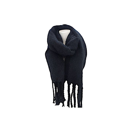 Winter Damen Schal » Winterschal Dread Style einfarbig » Fransenschal 180 x 50 cm » warmer Damenschal mit dicken Fransen » Hohes Volumen