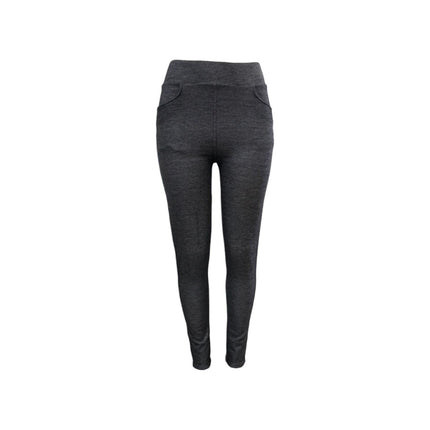 Damen Winter Leggings » Dunkle Jeans Optik » Jeggings mit Push-Up Effekt » Teddy Innenfleece » Damenleggings für Fitness & Alltag