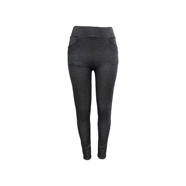 Damen Winter Leggings » Dunkle Jeans Optik » Jeggings mit Push-Up Effekt » Teddy Innenfleece » Damenleggings für Fitness & Alltag