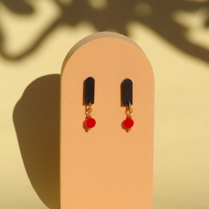 Schwarz Rot Paula Ohrringe