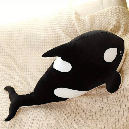 SEO. Schwarzer Wal Kuscheltier - 30 cm Plüschtier Tigerwal Stofftier - Linkreich