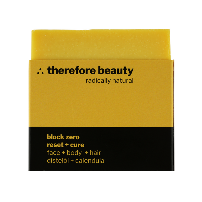 block zero - ausgleichende Pflegeseife aus 100% regionalen Zutaten | 3‑in‑1 für Gesicht, Körper & Haare