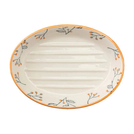 SEO. Seifenschale ROMANTIC aus Steinzeug – handgestempelt & floral | Tranquillo - Linkreich
