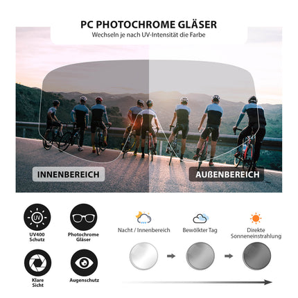 Selbsttönende Sonnenbrille Ultraleicht UV400 Schutz Grün (Fahrradbrille) kaufen bei Linkreich – Jetzt entdecken!